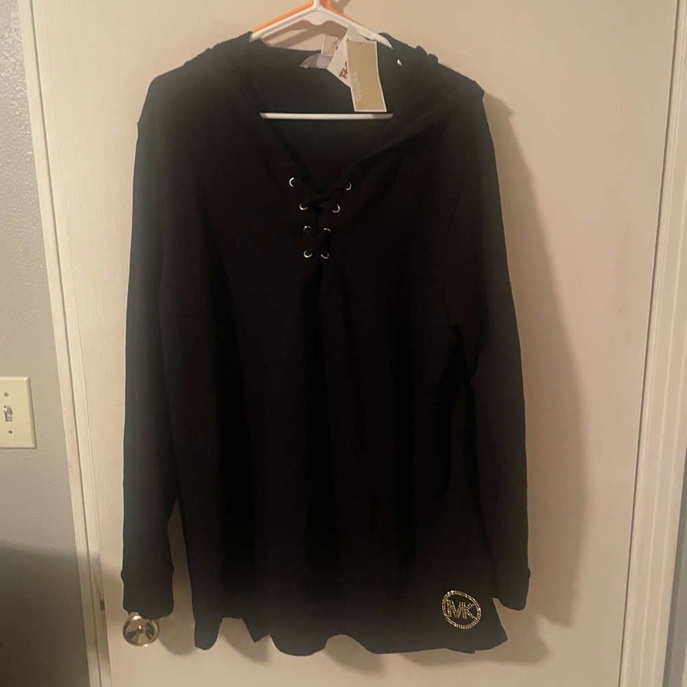 Michael Kors Black Lace-Up Sweater